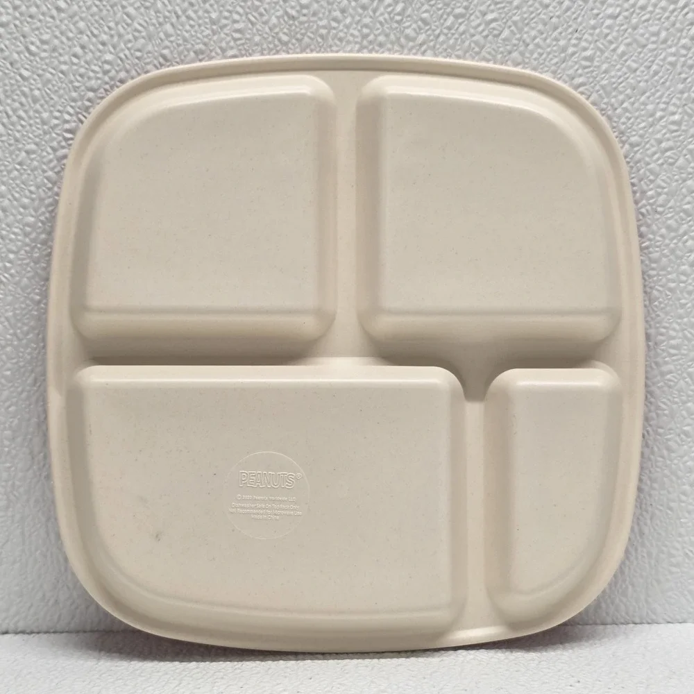 2020 Peanuts Worldwide LLC Set Of 2 Melamine Divided Plates Pizza Fries Cake
